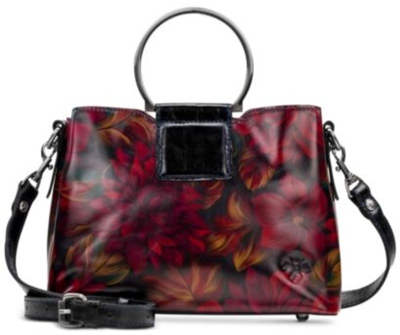 NEW PATRICIA NASH satchel crossbody Empoli leather Bangle handles Rustic Mums