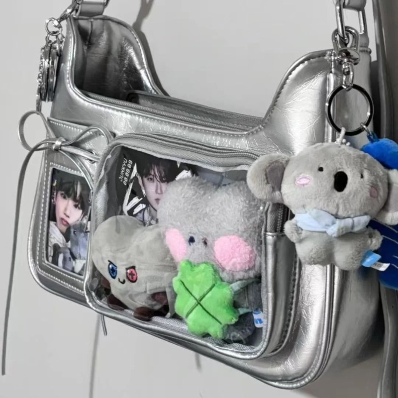 Y2k Harajuku Shoulder Bag Women Korean Transparent Ita Bag School Crossbody Bag