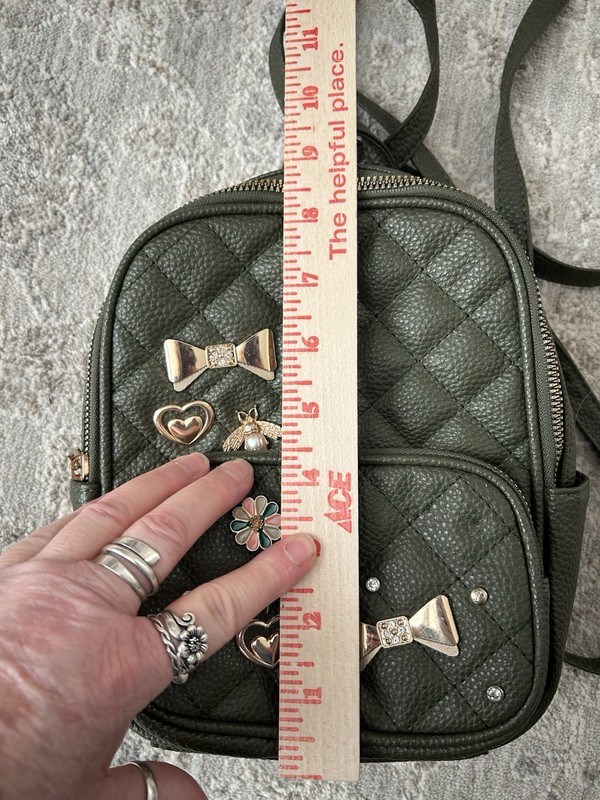 Under One Sky Women’s Quilted Charm Travel Mini Faux Leather Backpack Sage Green gallery