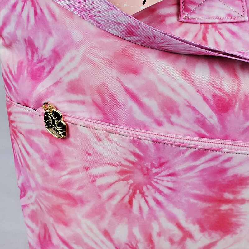 Luv Betsey Johnson Large 18" Pink Multi Overnighter Weekender Travel Duffel Bag gallery