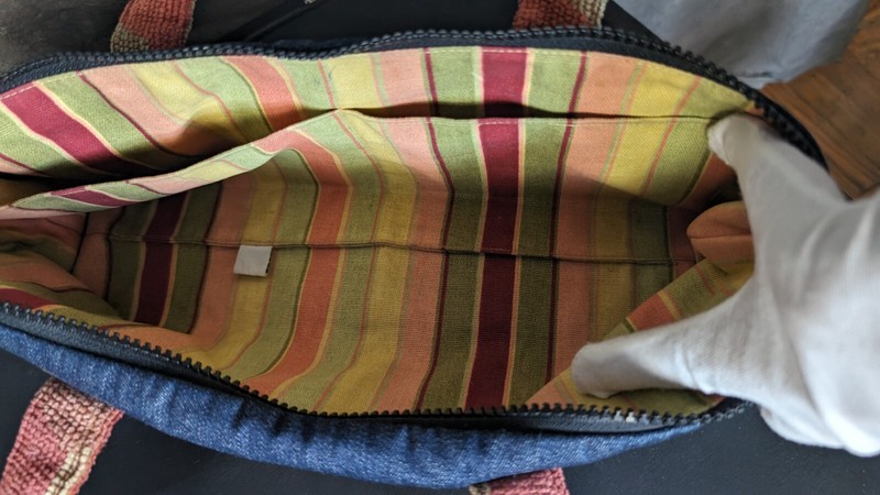 Vintage Maruca Design Denim and Tapestry Shoulder Bag - Unique and Stylish gallery