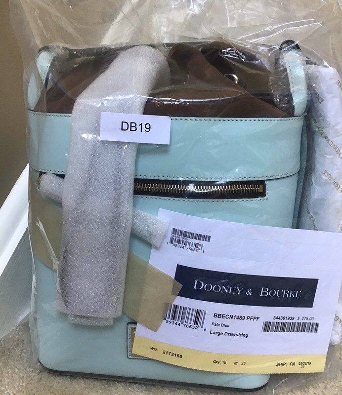 Dooney & Bourke Beacon Large Drawstring Bag in PALE BLUE (Factory Sealed)