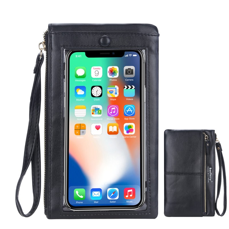 Leather Touch Screen Phone Clutch Bag Wristlet Handbag Wallet for Women US STOCK