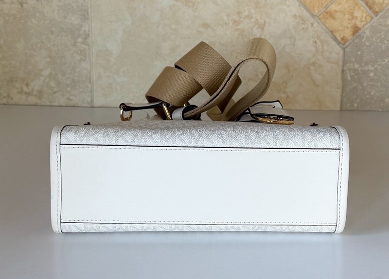Michael Kors Mirella Small Shopper Tote Satchel Shoulder Bag MK Optic White gallery