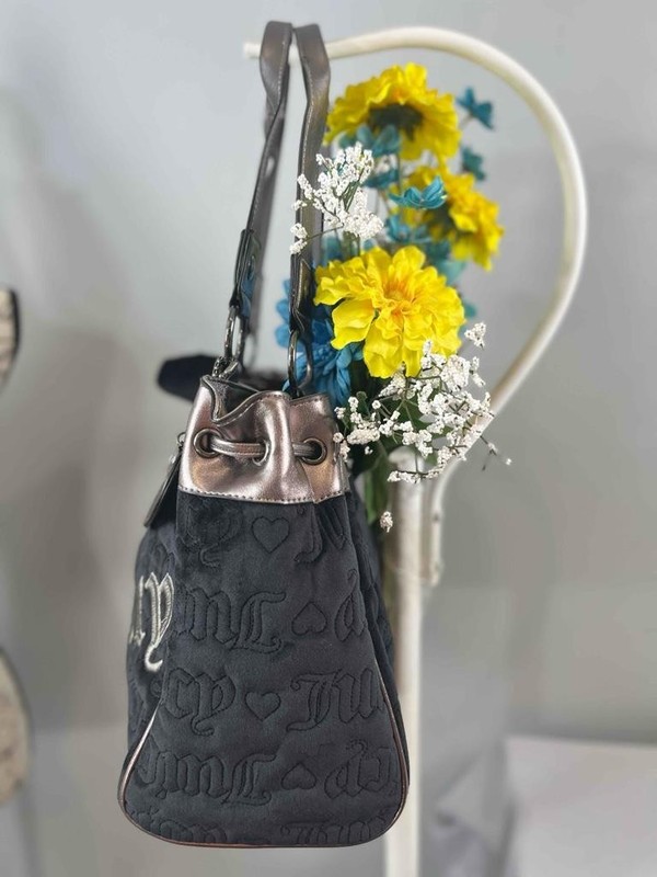 NWT JUICY COUTURE Vintage Dreams Tote Bag in Liquorice Black/ Gunmetal gallery