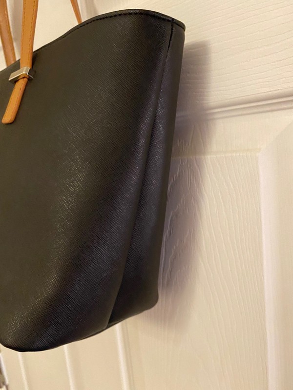 NAUTICA NWT $89 Signals Black Vegan Faux Leather Tote Bag Purse Shopper Carryall gallery