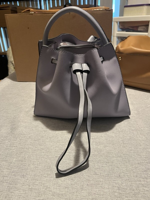 New, Small, Gray, Leather Handbag