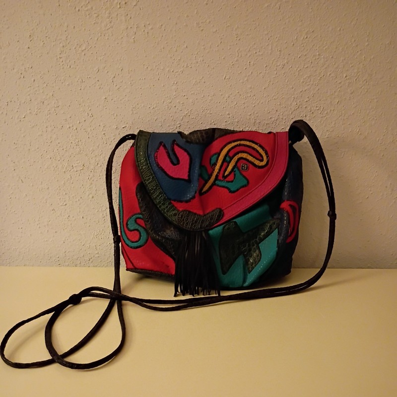 Vintage 80s NAS BAG Shoulder Bag Crossbody Patchwork Multicolor gallery
