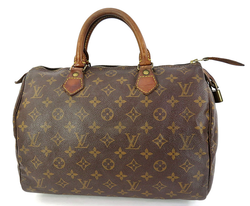 Authentic LOUIS VUITTON Speedy 30 Monogram Boston Handbag Purse #64028