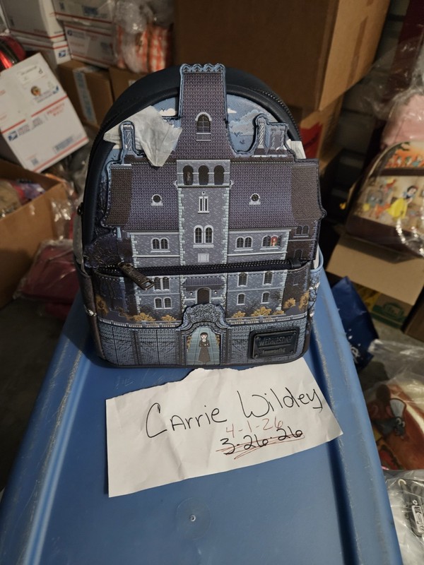 Loungefly Wednesday Nevermore Academy Castle Glow Mini Backpack NWT