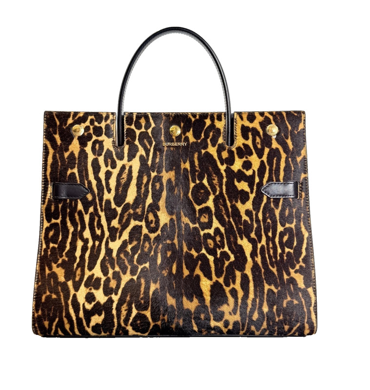 Authentic Burberry Leopard Print Limited Edition Tote Pony Hair and Leather