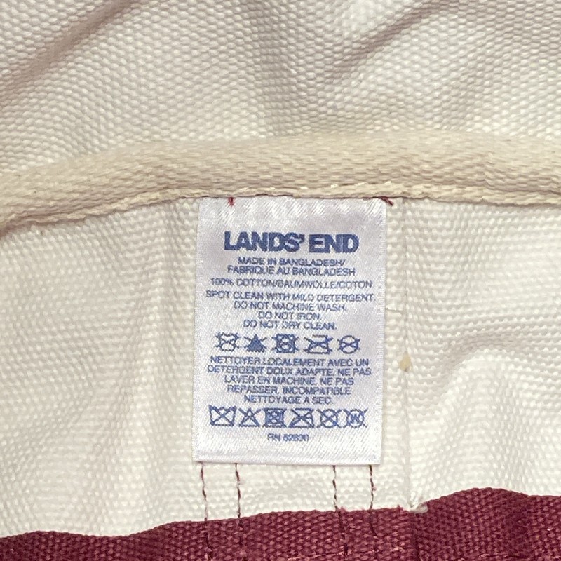 Large Campy LANDS END Urban HEAVYWEIGHT Canvas Boat Tote Bag Open Top Dark Red gallery