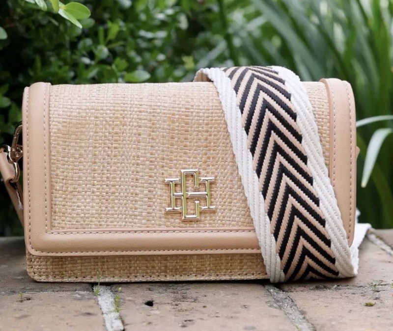Caroline Hill Maverick Shoulder Bag, Beige Natural Nature Straw