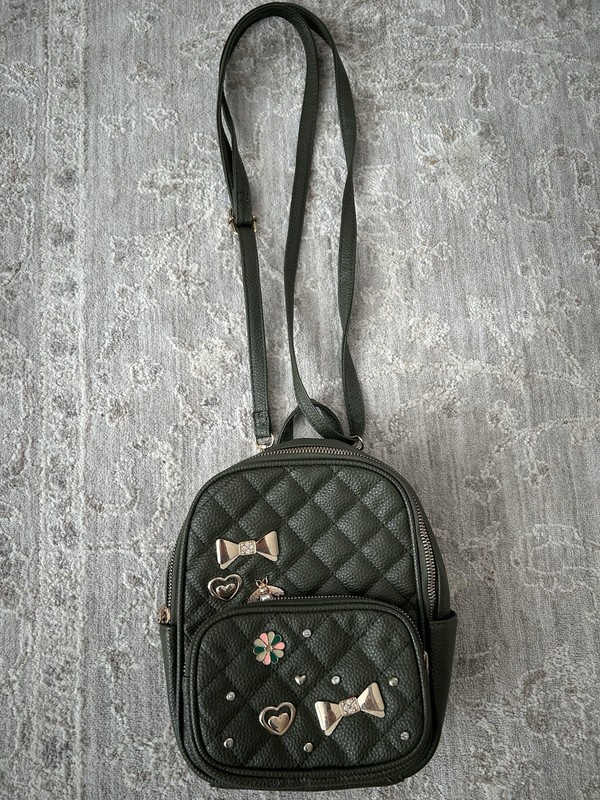 Under One Sky Women’s Quilted Charm Travel Mini Faux Leather Backpack Sage Green gallery