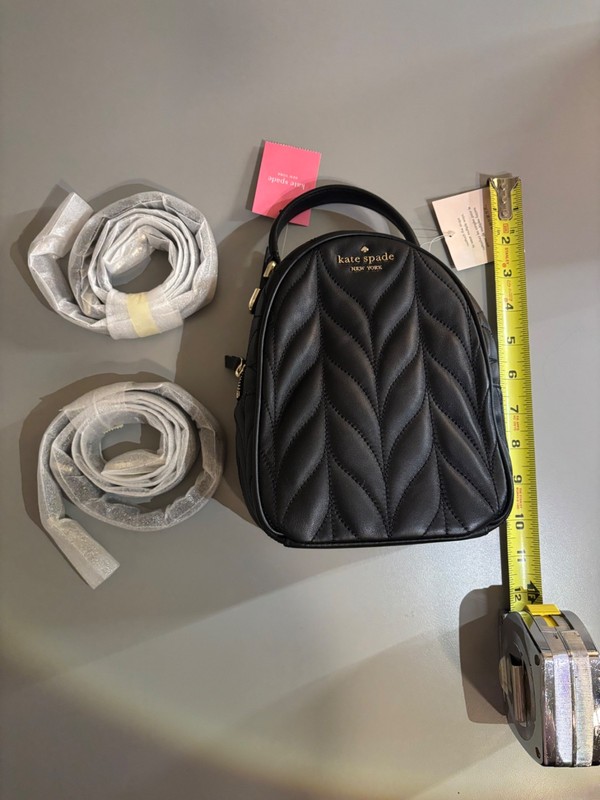 Kate Spade Briar Lane Black Quilted Leather Mini Convertible Backpack