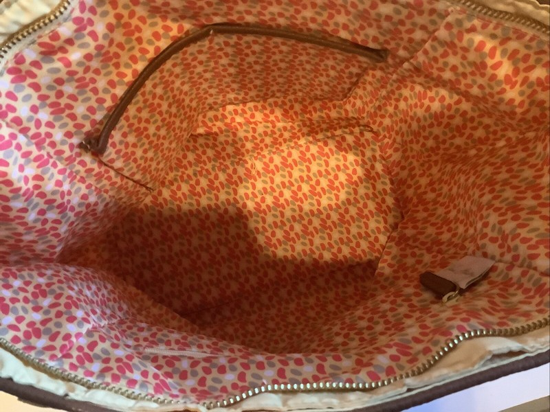 Gently Used~ Vera Bradley Nylon Studded Tote Yellow w/ Leather Straps