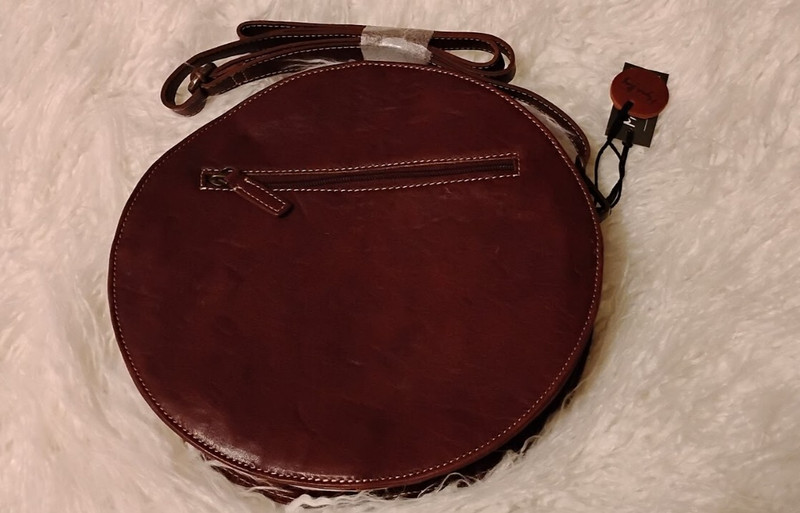 NWT Myra Bag MultiColor Floral Hand Tooled Hairon Leather Round Bag Western Boho gallery