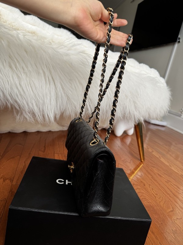 Chanel Classic Double Flap Bag Black Caviar Medium Gold Hardware gallery
