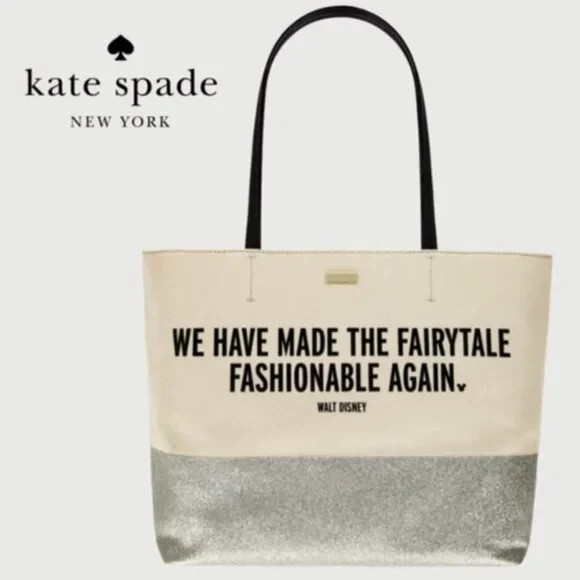 Kate Spade Disney “We Have Made the Fairytale Fashionable Again” Tote Bag NWT