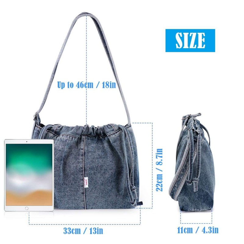 Women's Denim Crossbody Bag Jean Purse Retro Shoulder Handbags Tote Travel gallery