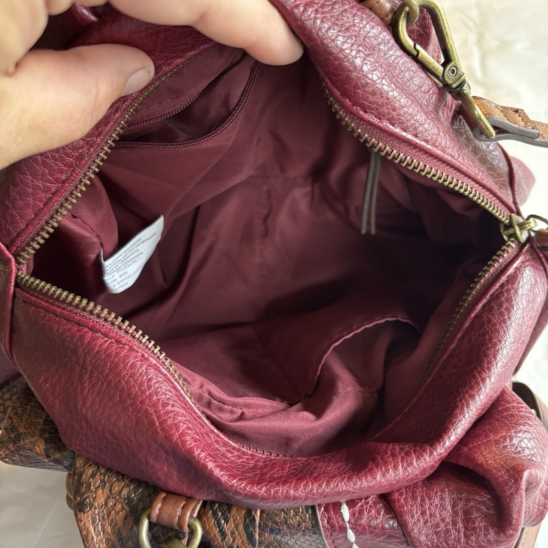 Time & Tru Fiona Red & Snake Skin Crossbody Handbag Purse gallery