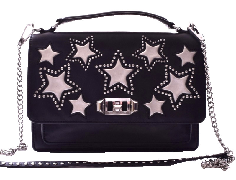 Rebecca Minkoff Je T’aime Star Studded Crossbody Black/silver Bag Mint Cond