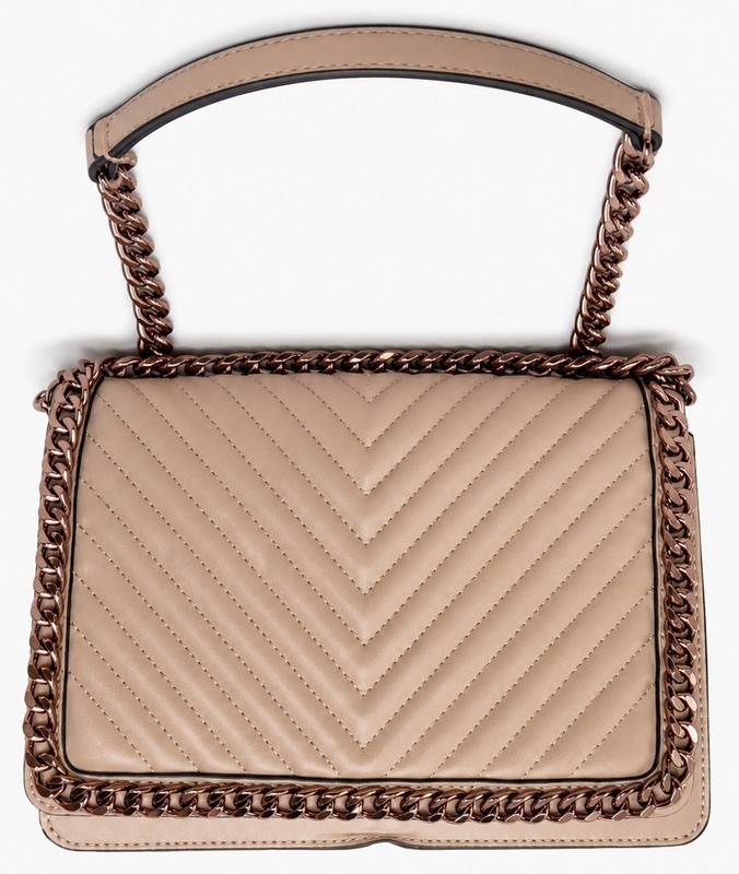 ALDO Greenwald Chevron Quilted Shoulder Bag Blush Pink Chain NWT