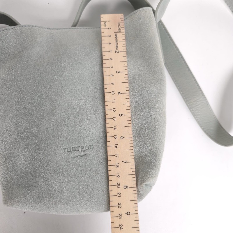 NEW Margot NEW YORK Kaye Mini Bucket LEATHER Suede Blue Crossbody Bag MG3318-KU gallery