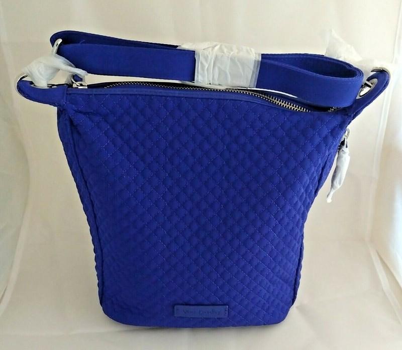 NWT Vera Bradley Carson Mini Hobo Crossbody Bag in Gage Blue Quilted Microfiber