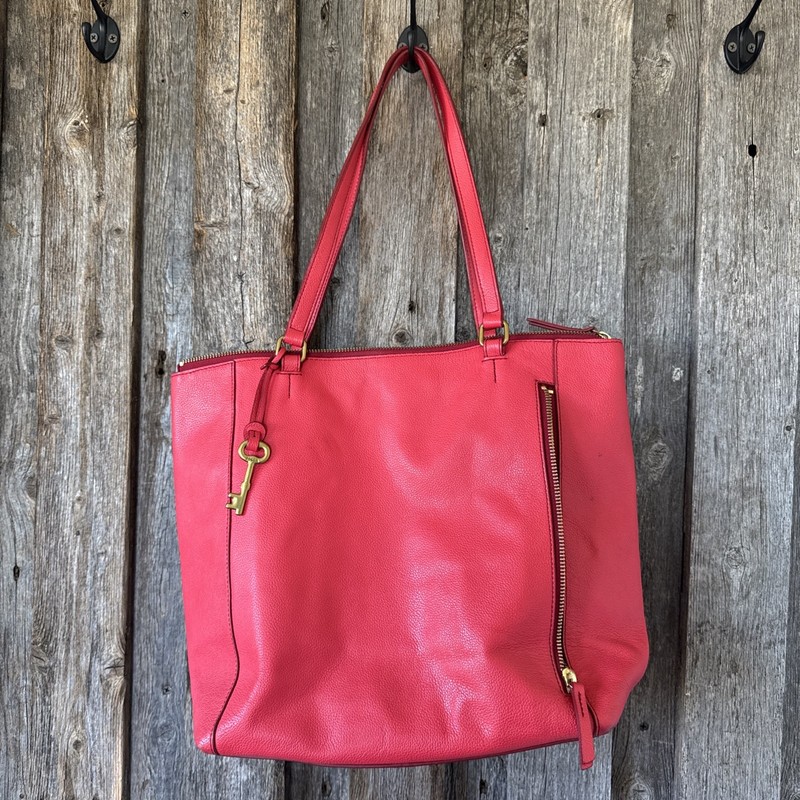 Fossil Tara Cherry Red Leather Shoulder Bag