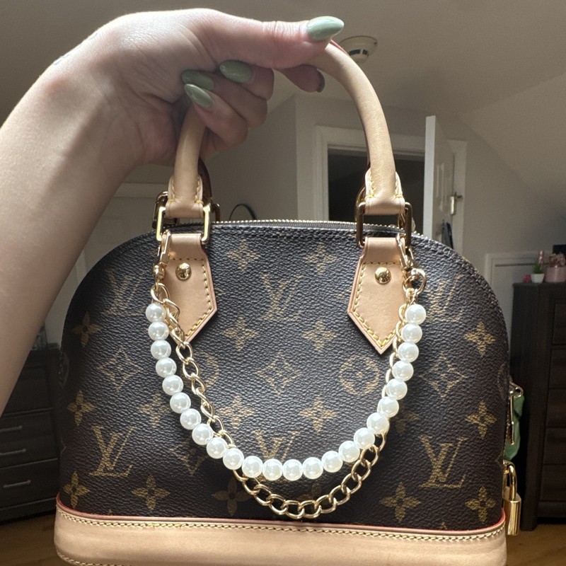 Louis Vuitton Alma BB Monogram Small Top Handle Zip Bag Brown/Beige Lock&Key