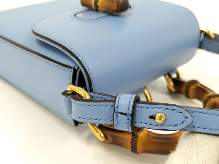 Gucci 3Way Leather Shoulder Bag Light Blue W14 H18 D5cm gallery