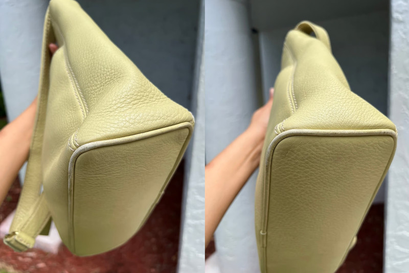 Coach Vintage Sonoma Pocket Zip Natural Grain Pebbled Leather Lime Green 4924 gallery