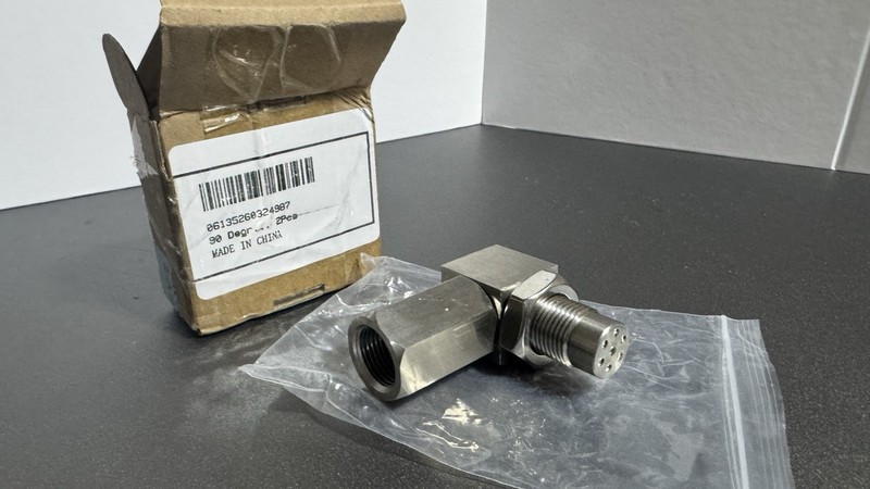 1pc Stainless Catalizador /sensor 90 degree Adapter Fitting gallery