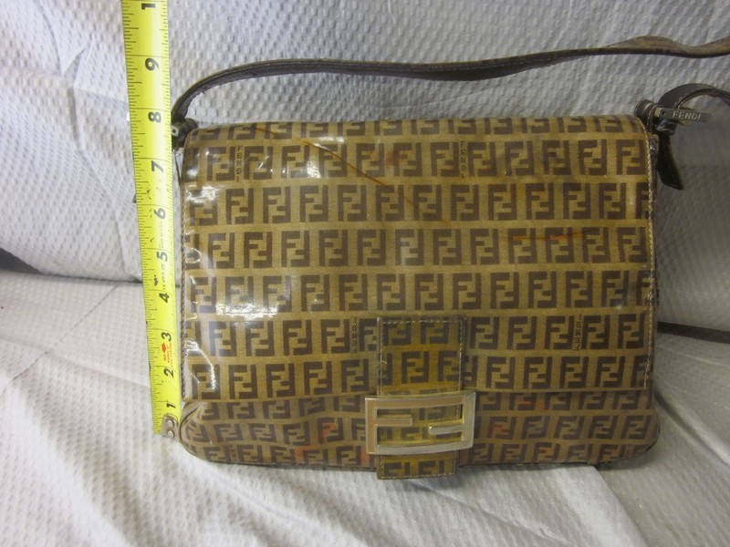 Fendi Mamma Baguette Shoulder Zucchino PVC leather Y2K Handbag Brown - See Note gallery