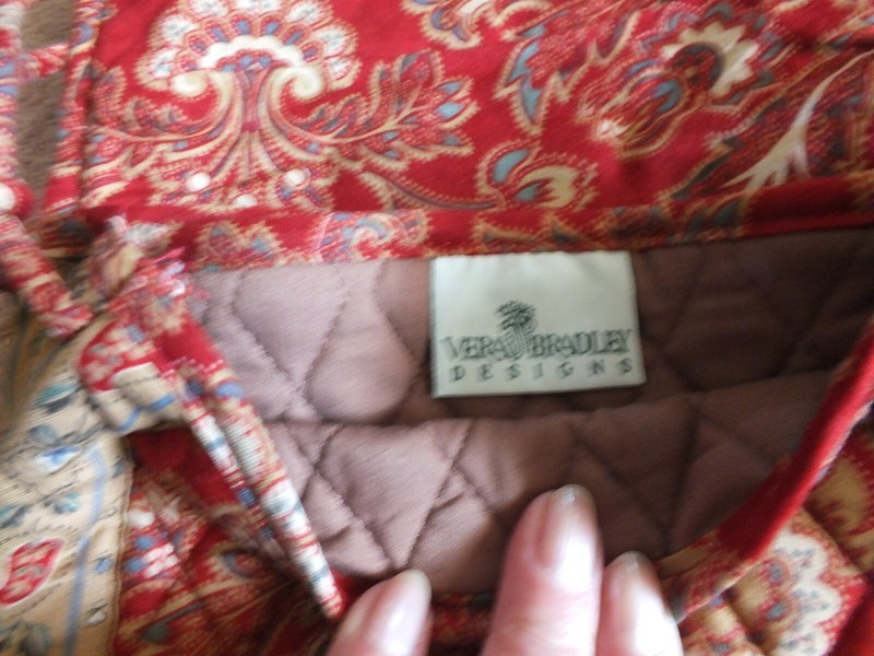 Vera Bradley Shoulder Bag Tan Red Paisley Print 3 pockets 1 Zips Sticky Closure gallery