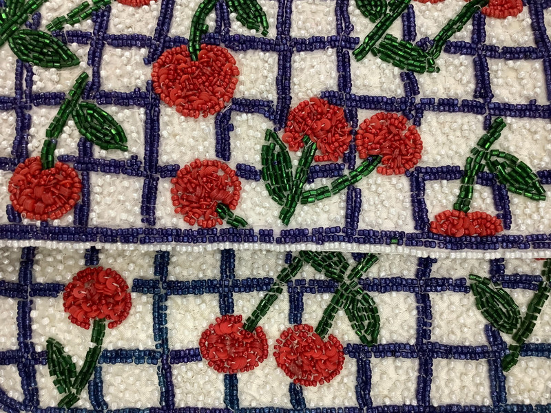 Made in India Beaded Shoulder Handbag Cherry Design See Description/Images gallery