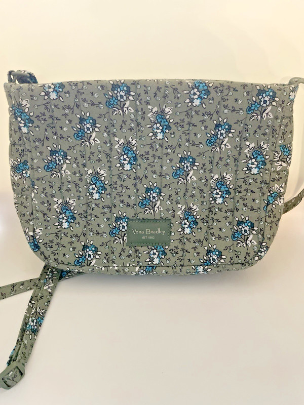 Vera Bradley Mini Adjustable Strap Crossbody in Frejas Flowers Bay Leaf Green