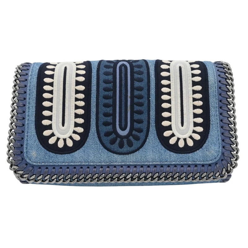 STELLA MCCARTNEY | Eco Denim Embroidered Zigarette Falabella Crossbody Bag