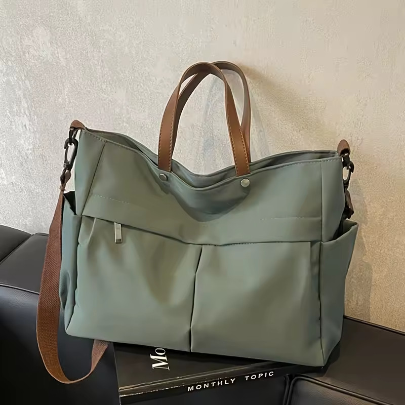 Women Nylon Tote Large Capacity Shoulder Handbag Multi Pocket Casual Work School gallery