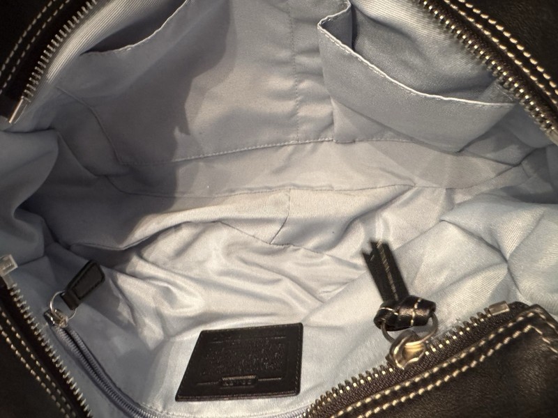 Coach Gallery East West Tote F15147 Black Soft Leather Multi Pocket Y2K gallery