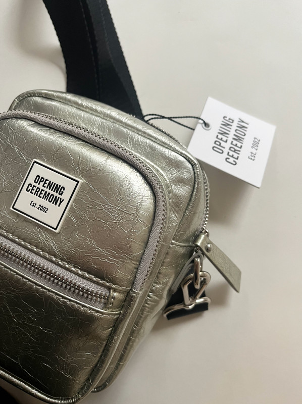 Opening Ceremony Metallic Logo Crossbody Bag NWT very RARE new with tags gallery