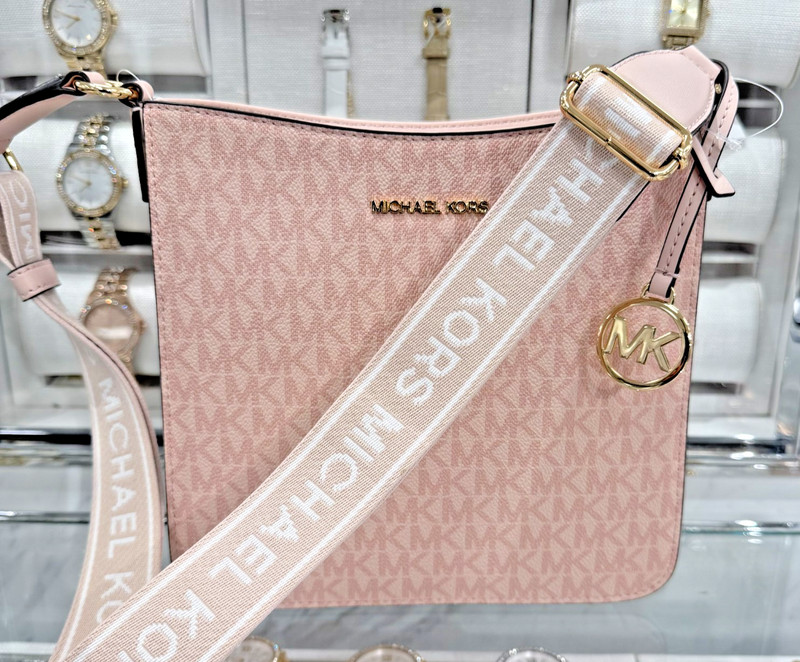 Michael Kors Jet Set Travel Small Crossbody Messenger Bag MK Powder Blush