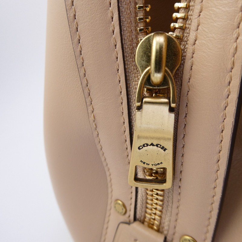 NWOT $395 Coach 35575 Parker Turnlock Carryall Beechwood Leather beige gallery