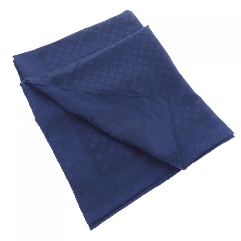 LOUIS VUITTON M79779 Shawl Navy 120cm 47.2in Women’s Pre-owned