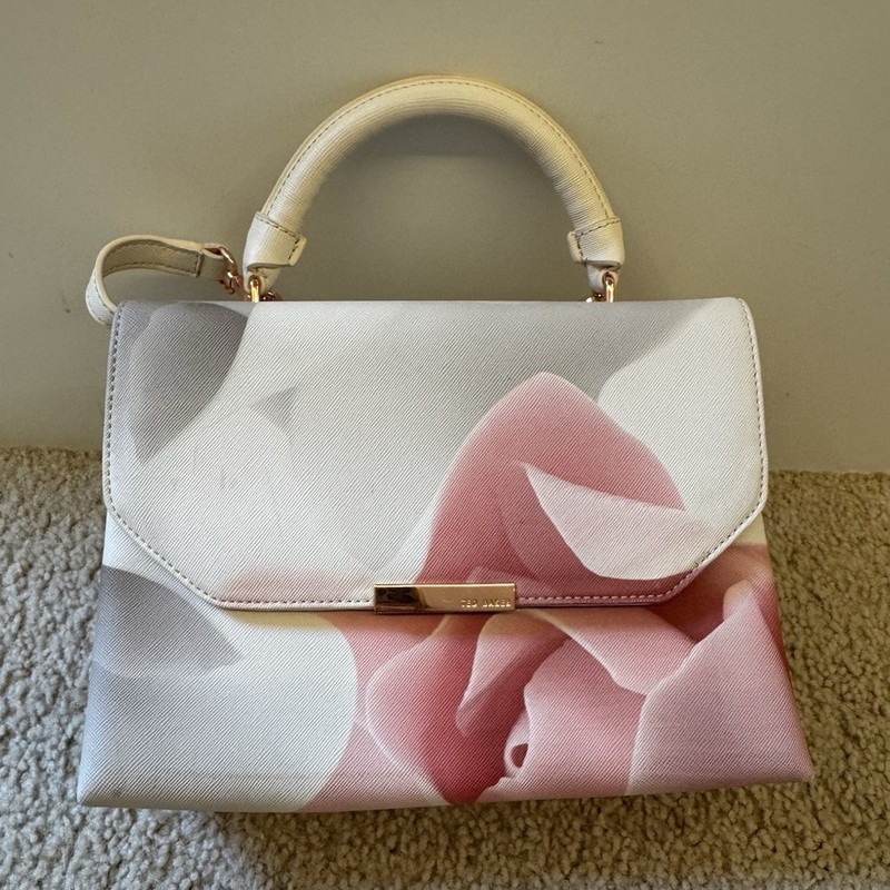 Ted Baker Floral Small Top Handle Satchel Detachable Strap Pink