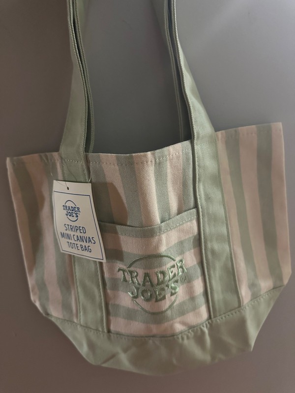Trader Joe’s Mini Canvas Tote Bag Set of 4 Pastel Colors Original Rare Sold Out gallery
