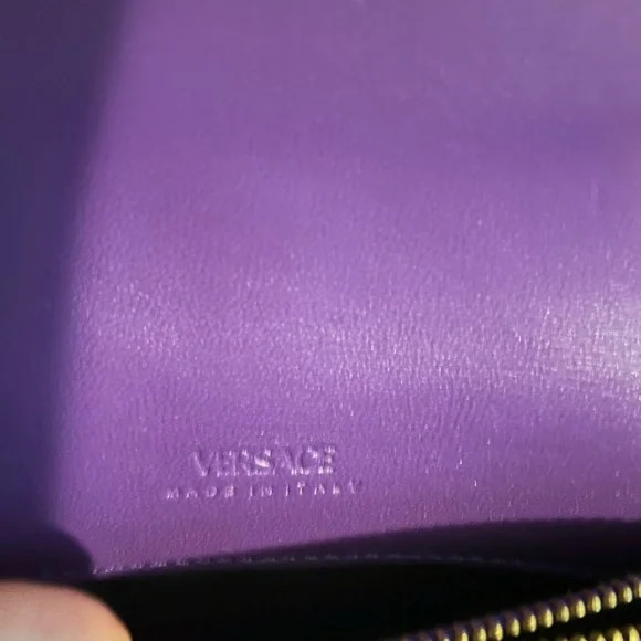 Versace Greca Goddess Mini Bag, dark purple with chain-link shoulder strap gallery