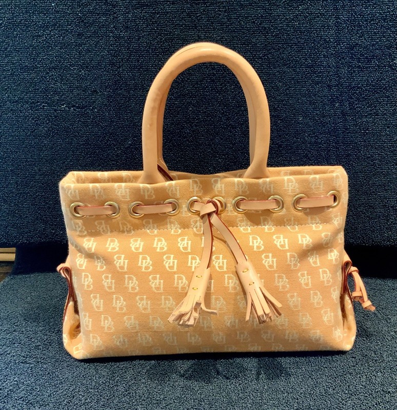 Dooney & Bourke DB Shadow Logo Tasseled Peach Small Satchel