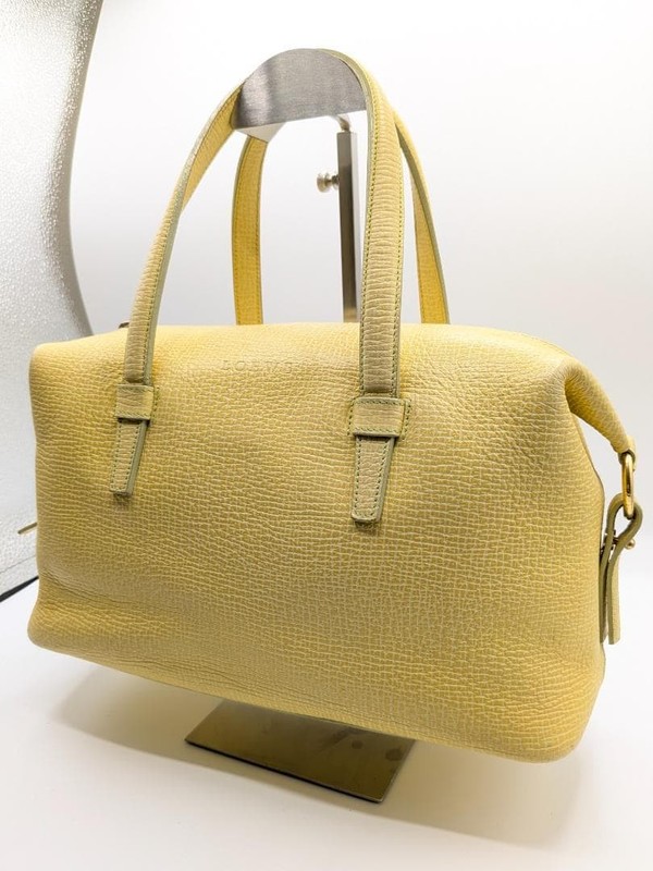 LOEWE Leather Handbag Yellow Small Tote Bag 29cm x16cm x10cm Designer Authentic